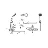 Смеситель для ванны Bravat Drop F64898C-LB с аксессуарами и c длинным изливом